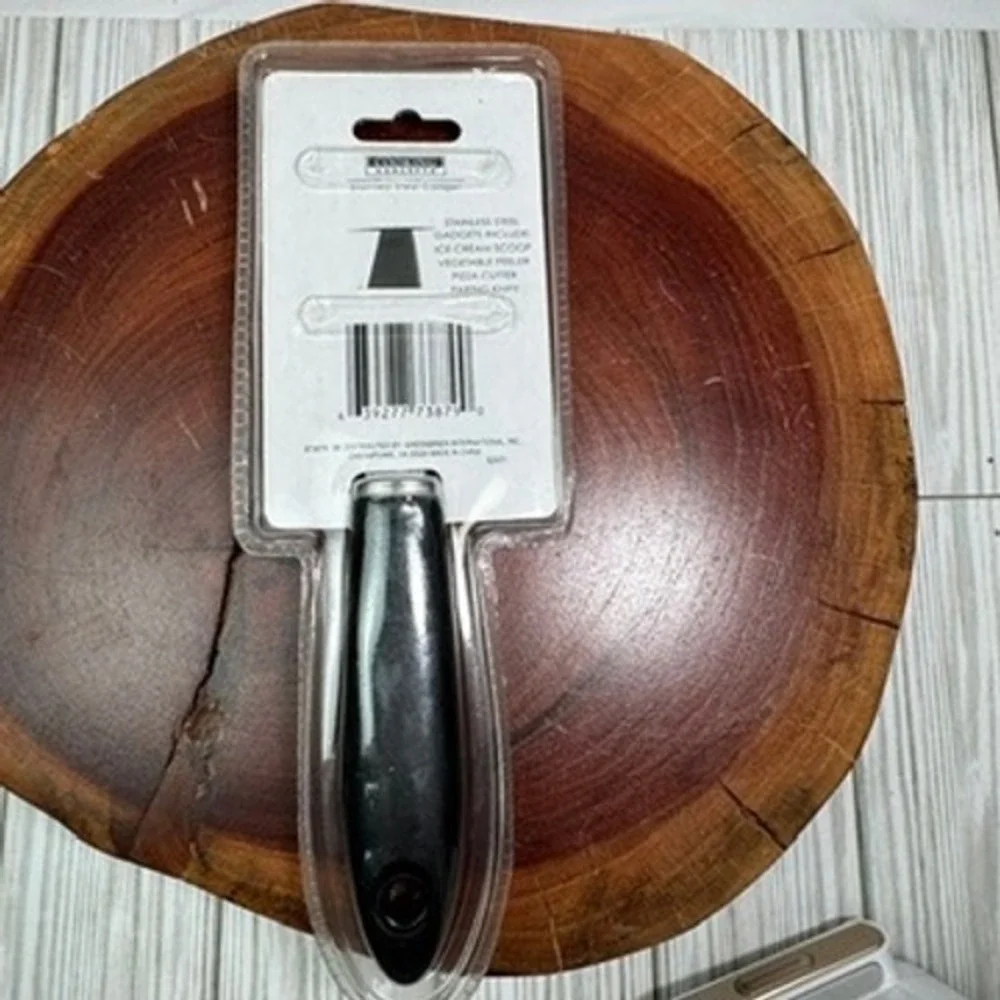 Cooking Concepts Stainless Steel Paring Knife Silver Black Ergonomic Handle NEW
